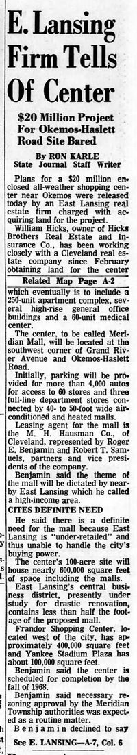 Meridian Mall - Aug 1966 Article On Center (newer photo)